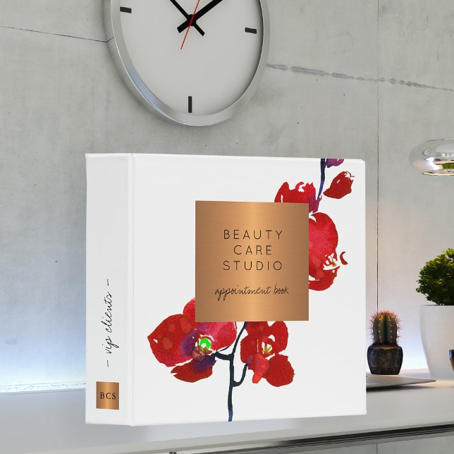 Elegant trendy glam monogrammed business office 3 3 ring binder (Creator Uploaded)