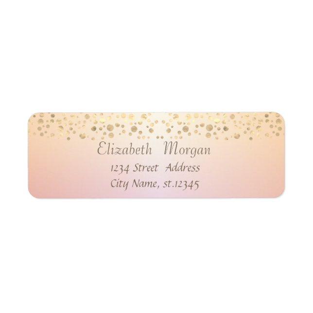 Elegant Trendy  Gold Confetti Label (Front)