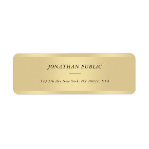 Elegant Trendy Gold Cursive Text Name Modern Label