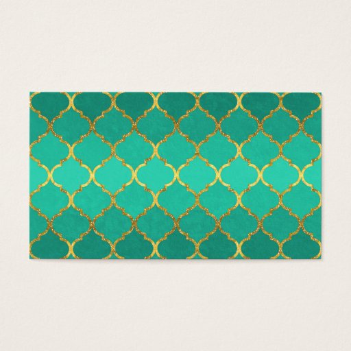 Customizable Elegant trendy gold faux glitter quatrefoil business card template