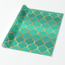 Elegant trendy gold faux glitter quatrefoil