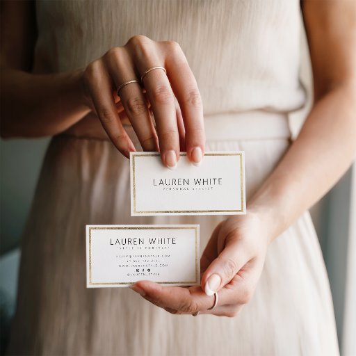 Customizable Elegant trendy gold foil frame minimal modern business card