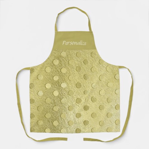 Elegant Trendy Gold Glitter Polka Dot Apron