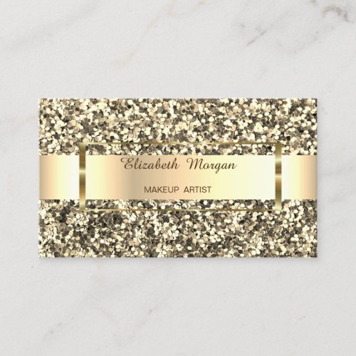 Elegant Trendy Gold  Glitter Stripe  Frame Business Card