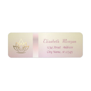 Elegant Trendy Gold Lotus Flower Label
