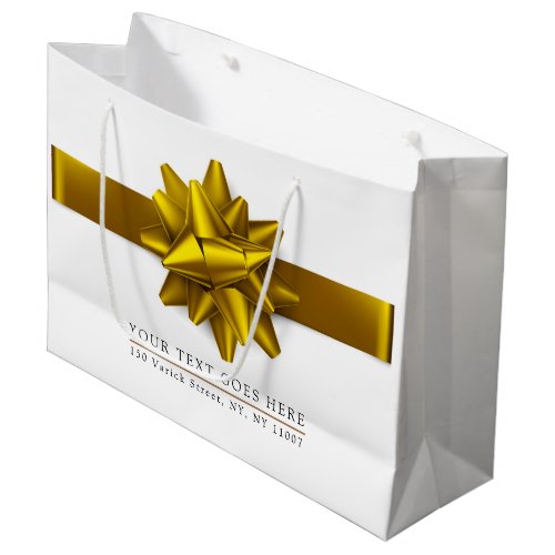 Elegant Trendy Gold Ribbon Gift Bag
