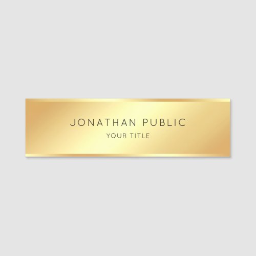 Elegant Trendy Gold Template Modern Professional Name Tag