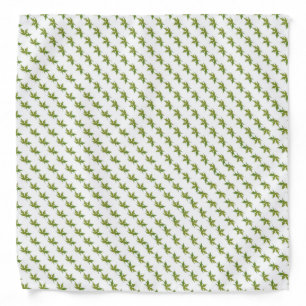 Elegant Trendy Green Leaves White Color Template Bandana