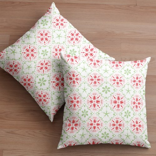 Elegant Trendy Holiday Snowflakes Pattern Cozy Throw Pillow