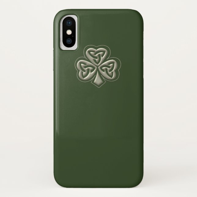 Elegant trendy lucky Irish shamrock Case-Mate iPhone Case (Back)