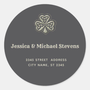 Elegant trendy lucky Irish shamrock Classic Round Classic Round Sticker