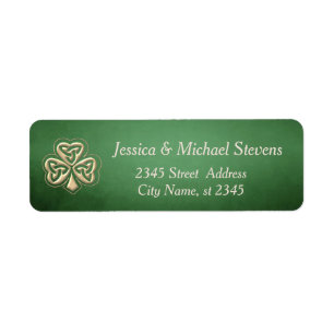 Elegant trendy lucky Irish shamrock Label