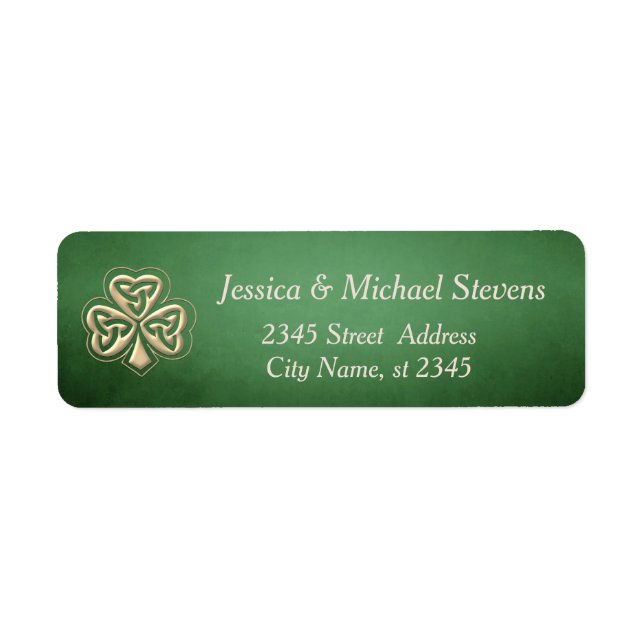 Elegant trendy lucky Irish shamrock Label (Front)
