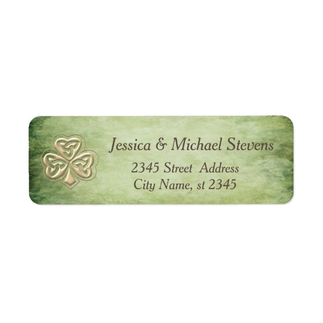 Elegant trendy lucky Irish shamrock Label (Front)