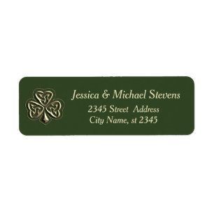 Elegant trendy lucky Irish shamrock Label