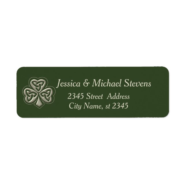 Elegant trendy lucky Irish shamrock Label (Front)