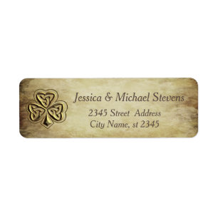 Elegant trendy lucky Irish shamrock Label