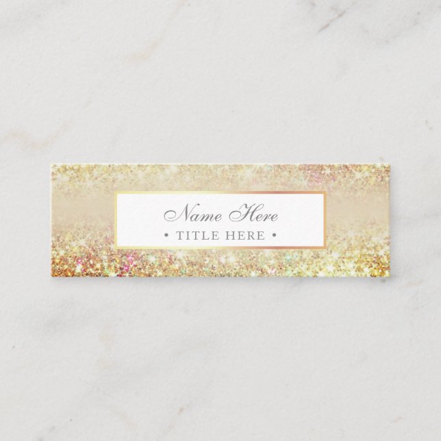 Elegant Trendy Luxe Gold Mini Business Card (Front)