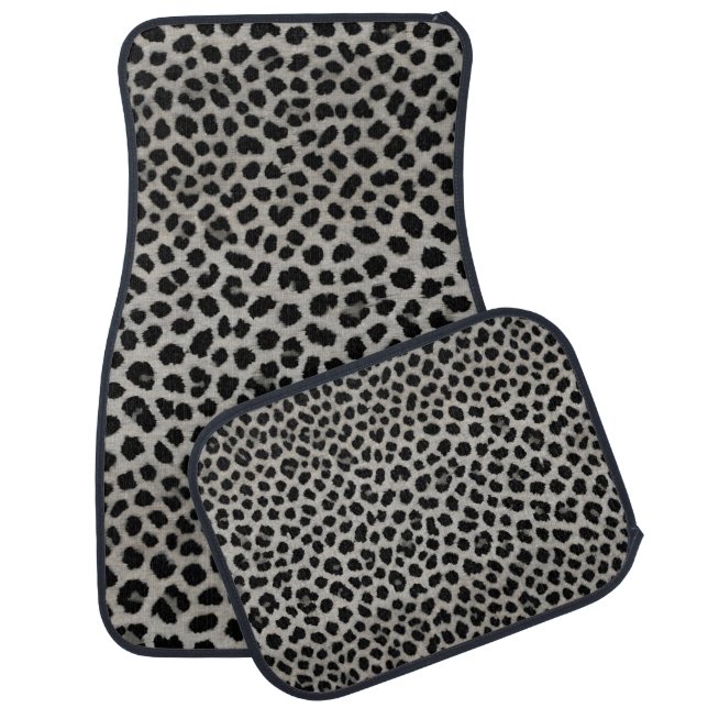 Elegant Trendy Luxury White Leopard Collection Car Floor Mat (Set)