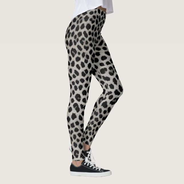 Elegant Trendy Luxury White Leopard Collection Leggings (Right)