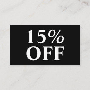 Elegant Trendy Minimalist Black Modern Discount Card