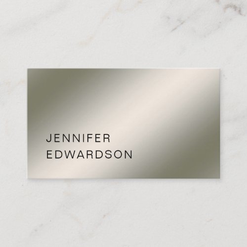 Elegant trendy minimalistic silver professional business card