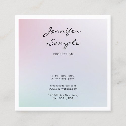 Elegant Trendy Modern Creative Design Professional Square Business Card