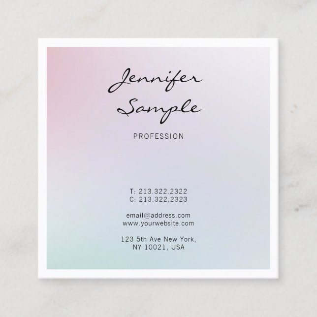 Elegant Trendy Modern Creative Design Professional Square Business Card (Front)