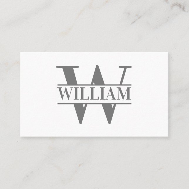 Elegant Trendy Modern Simple Monogram Personalized Business Card (Front)
