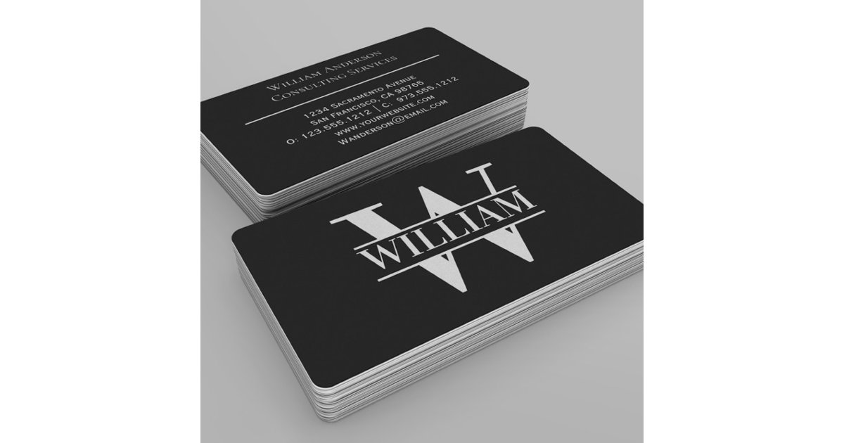 Elegant Trendy Modern Simple Monogram Personalized Business Card | Zazzle