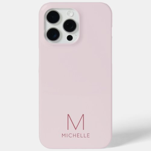 Elegant Trendy Monogram Modern Template Rose Gold iPhone 15 Pro Max Case