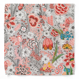 Elegant trendy paisley Grey and pink floral Bandana