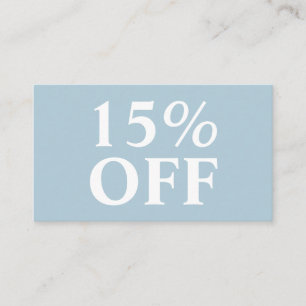 Elegant Trendy Pastel Blue Modern Discount Card