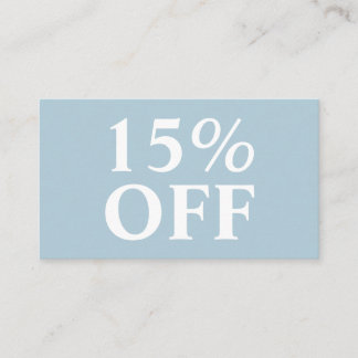 Elegant Trendy Pastel Blue Modern Discount Card