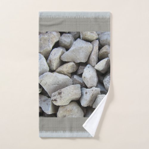 Elegant trendy pattern of beautiful gray pebbles hand towel 