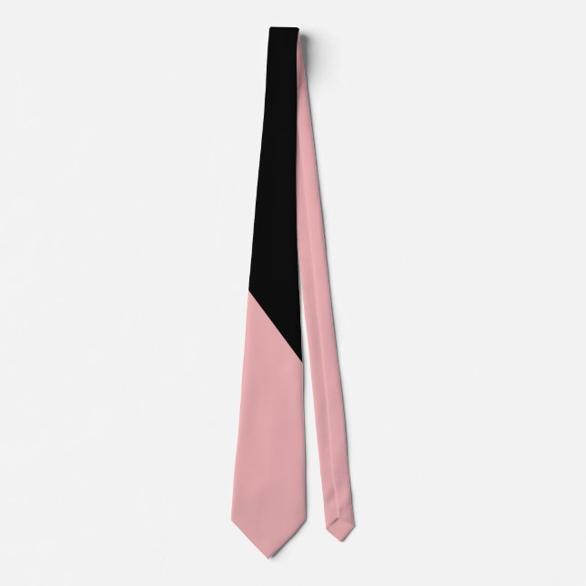 Elegant Trendy Pink Black Chic Neck Tie (Front)