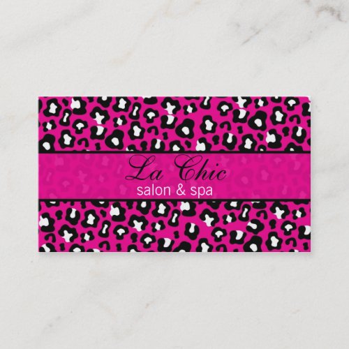 Elegant &amp; Trendy Pink Cheetah Leopard Print Card Business Card