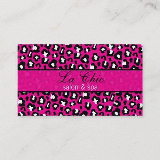 Customizable Elegant &amp; Trendy Pink Cheetah Leopard Print Card Business Card