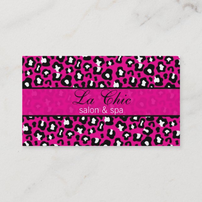Elegant & Trendy Pink Cheetah Leopard Print Card (Front)
