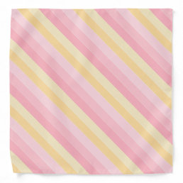 Elegant Trendy Pink Yellow Color Harmony Striped Bandana