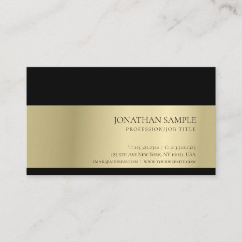 Elegant Trendy Professional Creative Gold Look Business Card