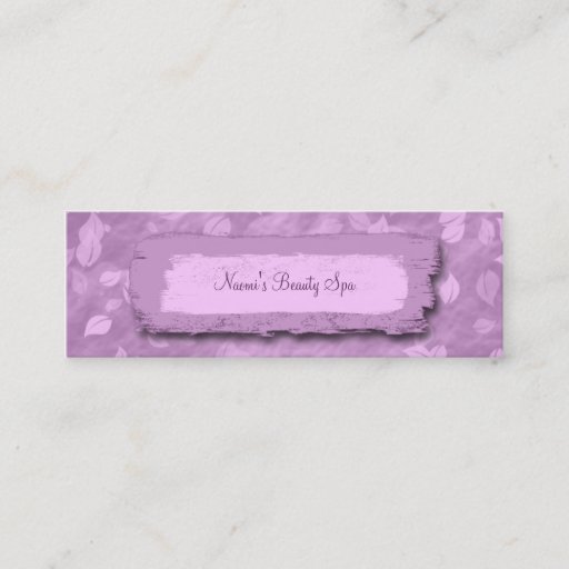 Customizable elegant trendy purple leaves spa business card