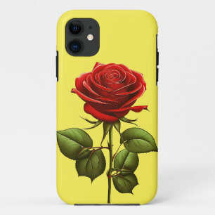 ELEGANT TRENDY RED ROSE FLOWER iPhone 11 CASE