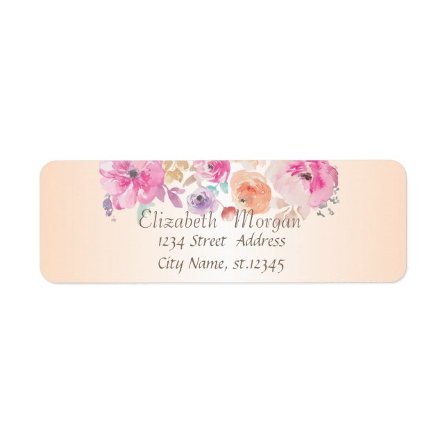 Elegant Trendy  Romantic ,Flowers Label (Front)