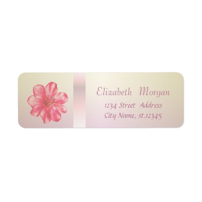 Elegant Trendy  Romantic Hibiskus Label (Front)