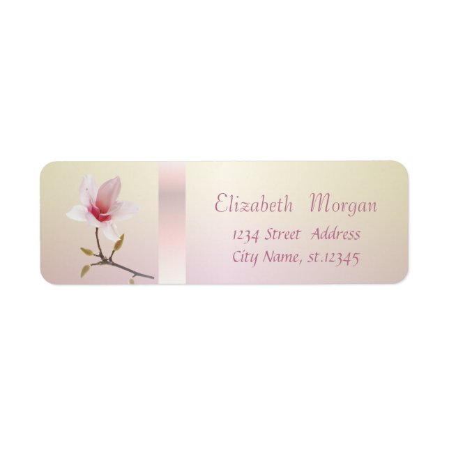Elegant Trendy  Romantic Magnolia Label (Front)