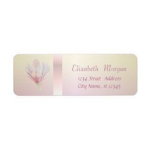 Elegant Trendy Romantic Watercolor Magnolia Label