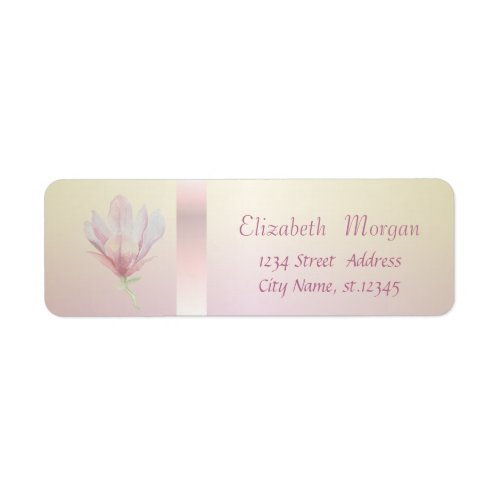 Elegant Trendy  Romantic Watercolor  Magnolia Label