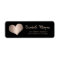 Elegant Trendy,Rose Gold Heart,Black Address Label
