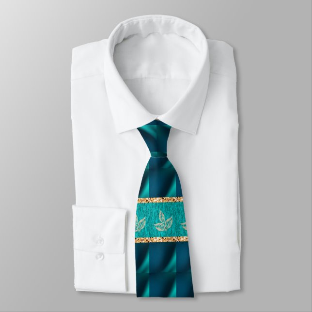 Elegant Trendy Teal  Neck Tie (Tied)